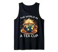 The World in a Tea Cup Morning Tea Drink Lovers World Maps Tank Top