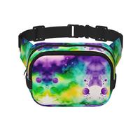 The World in Watercolor Square Double-Layer Waist Bag for Outdoor Activities Such as Sports, Travel, Hiking, Cycling