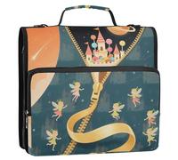 The World Inside The Zipper Amusement Park 1.5-Inch 3-Rings Binder with Zipper with Handle Includes Zip Pocket Documents Files Storage Bag Suitable for Middle School Organizadores de carteras