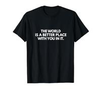 the World is a Better Place Mental Health Awareness Value Graphic T-Shirt, Men, Black, L