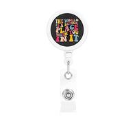 The World is A Better Place with You in It Retractable Badge Holder Reel Clip Id Card Holder forNurse Student Office Worker