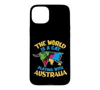 The World Is A Cat Playing With Australia Case for iPhone 15 Plus