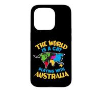The World Is A Cat Playing With Australia Case for iPhone 15 Pro