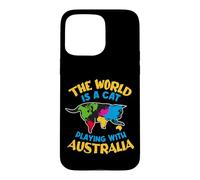 The World Is A Cat Playing With Australia Case for iPhone 15 Pro Max