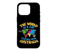 The World Is A Cat Playing With Australia Case for iPhone 16 Pro