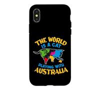The World Is A Cat Playing With Australia Case for iPhone X/XS