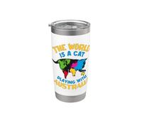 The World is A Cat Playing with Australia Stainless Steel Insulated Tumbler