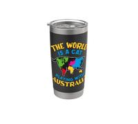 The World is A Cat Playing with Australia Stainless Steel Insulated Tumbler