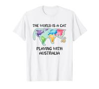 The World Is A Cat Playing With Australia T-Shirt