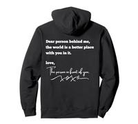 The world is better with you - Positive Quote (on back) Pullover Hoodie