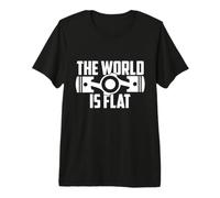 The World is Flat Gift for Motorcyclists Riders Premium T-Shirt