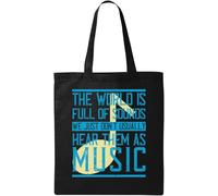 The World is Full of Sounds. We just Don't Usually Hear Them as Music Natural Ecological Cotton Tote Bag Black