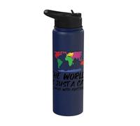 The World is Just A Cat Playing with Australia Stainless Steel Insulated Water Bottle