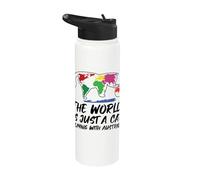 The World is Just A Cat Playing with Australia Stainless Steel Insulated Water Bottle