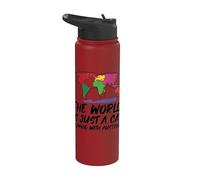 The World is Just A Cat Playing with Australia Stainless Steel Insulated Water Bottle