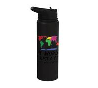 The World is Just A Cat Playing with Australia Stainless Steel Insulated Water Bottle