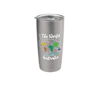 The World is Just A Cat Playing with Australia Straya Stainless Steel Insulated Tumbler