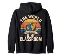 The World Is My Classroom Geographer Geographers Zip Hoodie