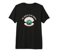 The World is My Oyster Globe Shell Design Premium T-Shirt