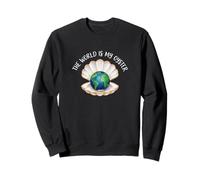 The World Is My Oyster Globe Shell Design Sweatshirt