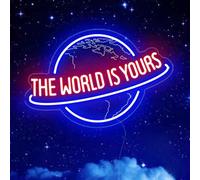 The World Is Yours Led Neon Sign , Wall Light For Man Cave, Bar And Room Decor