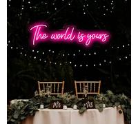 The World is Yours Neon Sign for Wall Decor, LED Light Signs for Bedroom Game Room Man Cave Home Bar Bistro Club Cafe Wedding Graduation Party Birthday Gift