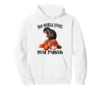 The World Loves You Punch Cute Monkey Punch Plush Hugging Pullover Hoodie
