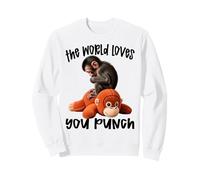 The World Loves You Punch Cute Monkey Punch Plush Hugging Sweatshirt