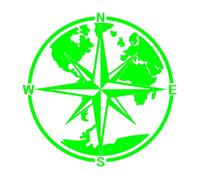 The World Map Is The Big Compass Decorative Decal Decal Car Tuning Accessory(Green,40X40CM)