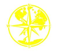 The World Map Is The Big Compass Decorative Decal Decal Car Tuning Accessory(Yellow,40X40CM)