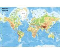 The World Map Vinyl Floor Mat - For use with Programmable Robots & perfect for Early Years Coding and Programming Skills - Includes 15 x 15 cm Grid - Mat size - 180 x 120 cm