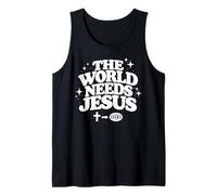 The World Needs Jesus Christian Faith Cross Religion Worship Tank Top