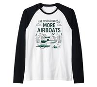 The World Needs More Airboats Swamp Hydroplane Fanboat Lover Raglan Baseball Tee