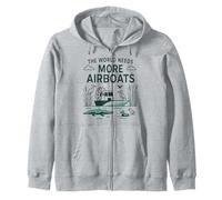 The World Needs More Airboats Swamp Hydroplane Fanboat lover Zip Hoodie