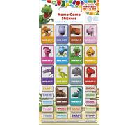 The World of Dinosaur ROAR! Name Game Sparkly Reusable Stickers - Match the Dinosaur to the Name | Official Licensed Product | Unisex | Age 3+ | Birthday Gifts, Party Bags, Arts & Crafts, Scrapbooking