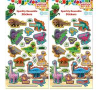 The World of Dinosaur Roar! Sparkly Reusable Stickers | Official Licensed Product | Reusable on Non-Porous Surfaces | Unisex | Age 3+ | Birthday Gifts, Party Bags, Arts & Crafts and Scrapbooking