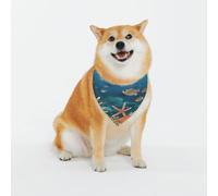 The World of Underwater Animals Dog Bandanas-Washable Dog Kerchief for Small to Large Pet Scarf for Girl Or Boy, Pet Accessories