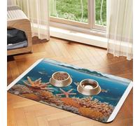 The World of Underwater Animals Pet Feeding Mat-Waterproof & Non-Slip Dog and Cat Food Mat-No Stains Quick Dry Dog Water Dispenser Mat