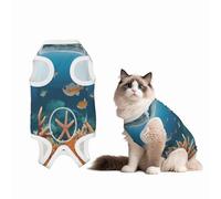 The World of Underwater Animals Recovery Suit for Dogs Cats After Surgery,Pet Recovery Shirt, Dog Onesies Pet Surgery Recovery Suit