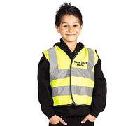 The World Of Wall Art Personalised Printed Kids High Visibility, Hi-Vis, Safety, Waistcoat, Vest, Work, School, Education, Cycling (Front, CHILD Sizes - S (AGE 4-6))