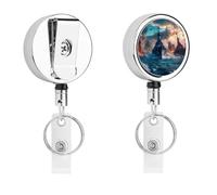 The World of Warships Ship Cute Retractable Metal ID Badge Holder Reel Clip Keychain for Office Work
