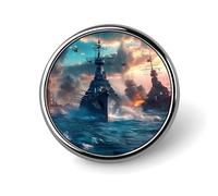 The World of Warships Ship Round Lapel Pin Button Brooch Tie Badge Elegant Hat Clothing Jewelry Accessories