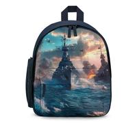 The World of Warships Ship Travel Backpack Casual Daypack Shoulder Bag with Adjustable Straps for Hiking