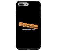 The World Runs On Grease Funny Burger Foodie Fast Food Lover Case for iPhone 7 Plus/8 Plus