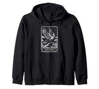 The World Tarot Art - Raven Cosmic Unity Design V4 Zip Hoodie