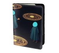 the world tree Travel Passport Holder Cover Wallet Leather Case Travel Essentials Luggage Accessories, Three Humans With Halos On Their Heads, One Size, Contemporary