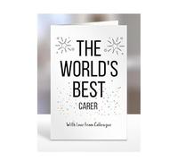 The world's best Carer card from Colleague, gifts for men, women, him, her, male, female, presents for Christmas, happy birthday, for, A5-252a_88