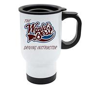The Worlds Best Driving Instructor Thermal Eco Travel Mug - White Stainless Steel - Reusable Coffee Cup
