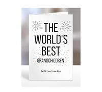 The world's best Grandchildren card from Nan, gifts for men, women, him, her, male, female, presents for Christmas, happy birthday, for, A5-252a_236