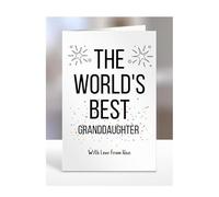 The world's best Granddaughter card from Nan, gifts for men, women, him, her, male, female, presents for Christmas, happy birthday, for, A5-252a_251